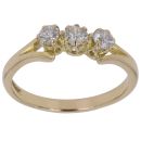 18ct Yellow Gold 0.50ct Brilliant Cut Diamond Trilogy Ring
