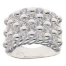 Silver Cubic Zirconia Five Row Keeper Ring