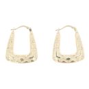 9ct Yellow Gold Patterned Handbag Creole Earrings