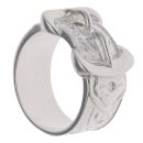 Silver Patterned Double Buckle Ring By Icesia Gents