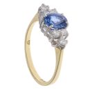 18ct Yellow Gold 0.25ct Diamond And Sapphire Cluster Ring