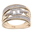 14ct Yellow And White Gold Fancy Cubic Zirconia Ring