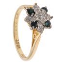 18ct Yellow Gold 0.05ct Diamond And Sapphire Cluster Ring