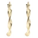 14ct Yellow Gold Greek Key Twist Hoop Earrings
