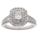 Platinum 1.15ct Diamond Cluster Ring