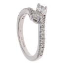 14ct White Gold 0.50ct Brilliant Cut Diamond Two Stone Twist Ring