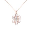 9ct Rose Gold 0.03ct Diamond And Moissanite Pendant And Chain 16"