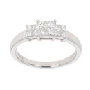 18ct White Gold 0.50ct Princess Cut Cluster Ring