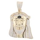 9ct Yellow Gold Cubic Zirconia Jesus Pendant