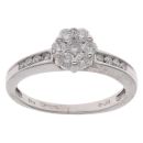 18ct White Gold 0.50ct Brilliant Cut Diamond Cluster Ring
