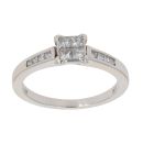 18ct White Gold 0.45ct Princess Cut Diamond Cluster Ring