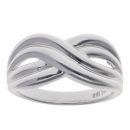 Silver Double Crossover Ring By Icesia