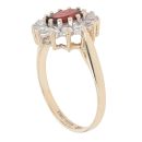 9ct Yellow Gold Cubic Zirconia And Garnet Cluster Ring