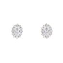 Silver Cubic Zirconia Halo Stud Earrings