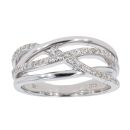 9ct White Gold Diamond Wave Ring by Anya Belle
