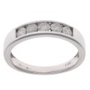 9ct White Gold 0.50ct Brilliant Cut Diamond Five Stone Ring