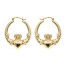 Gold Plated Silver Claddagh Creole Earrings