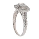 18ct White Gold 1.00ct Princess And Brilliant Cut Diamond Cluster Ring