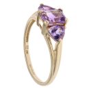 9ct Yellow Gold Amethyst Three Stone Ring