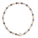 9ct Yellow Gold Tanzanite Bracelet 7.5"