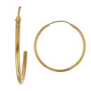 22ct Yellow Gold Classic Plain Hoop Earrings