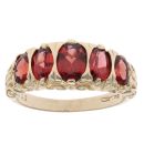 9ct Yellow Gold Garnet Five Stone Ring
