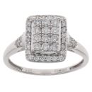 9ct White Gold 0.70ct Brilliant Cut Diamond Cluster Ring