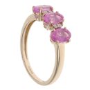 9ct Yellow Gold 0.04ct Diamond And Pink Topaz Three Stone Ring