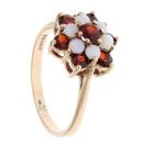 9ct Yellow Gold Opal And Garnet Cluster Ring