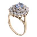 9ct Yellow Gold Tanzanite And Cubic Zirconia Cluster Ring