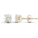 9ct Yellow Gold Square Cubic Zirconia Stud