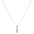 Silver Cubic Zirconia Fancy Pendant And Chain 18" By Icesia
