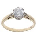 9ct Yellow Gold 0.75ct Brilliant Cut Diamond Solitaire Ring