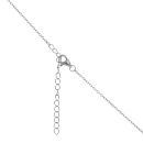 Silver Cubic Zirconia Heart Pendant and Chain 18" by Icesia