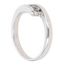9ct White Gold Cubic Zirconia Crossover Ring