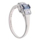 9ct Yellow Gold Sapphire And Cubic Zirconia Three Stone Ring