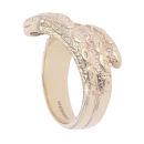 9ct Yellow Gold Two Row Snake Ring