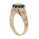 9ct Yellow Gold 0.01ct Diamond And Sapphire Cluster Ring