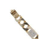 9ct Yellow Gold Cubic Zirconia Curb Bracelet 8.5"