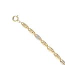 14ct Yellow and White Gold Textured Fancy Bracelet 8"