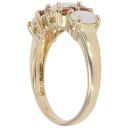 9cT Yellow Gold Opal and Pink Gemstone Fancy Ring