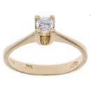 14ct Yellow Gold Single Stone Cubic Zirconia Ring