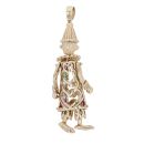 9ct Yellow Gold Multi Gemstone Moveable Clown Pendant