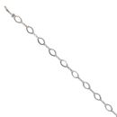 9ct White Gold Cubic Zirconia Oval Link Bracelet 7"