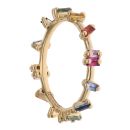 18ct Yellow Gold Sapphire Rainbow Barbwire Ring