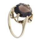 9ct Yellow Gold Smoky Quartz Single Stone Ring