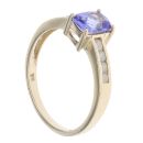 9ct Yellow Gold 0.28ct Diamond And Tanzanite Ring