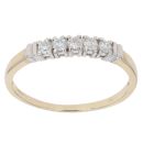 9ct Yellow Gold 0.25ct Diamond Five Stone Ring