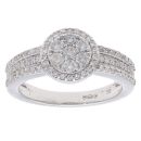 9ct White Gold 0.67ct Diamond Cluster Ring by Anya Belle