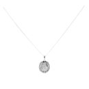 Silver St Christopher Horseshoe Pendant And Chain 18" by Icesia